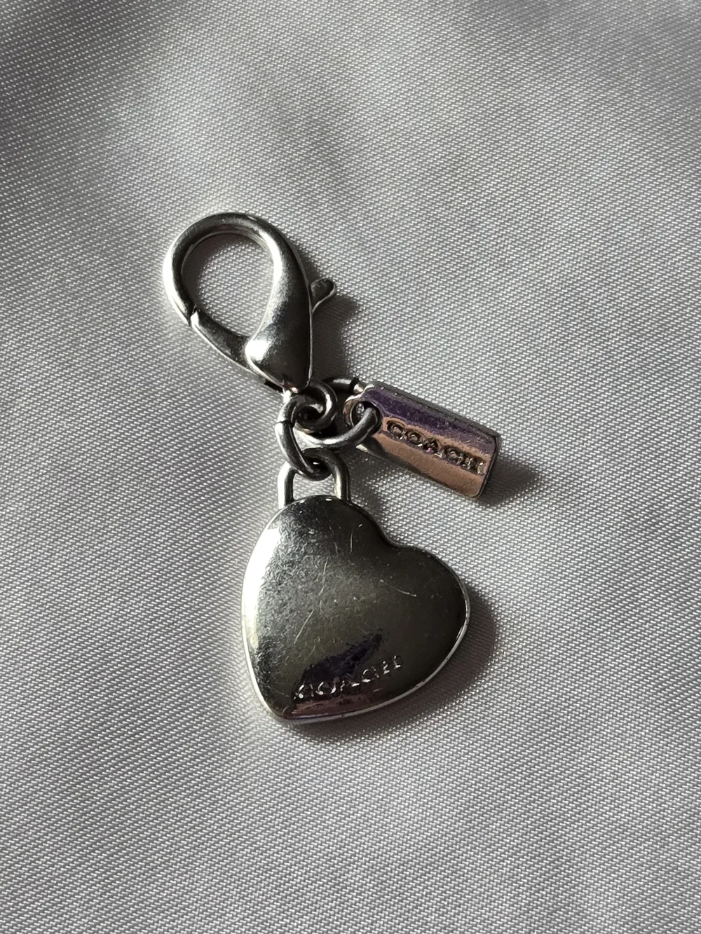 Coach Silver Heart Bag Charm